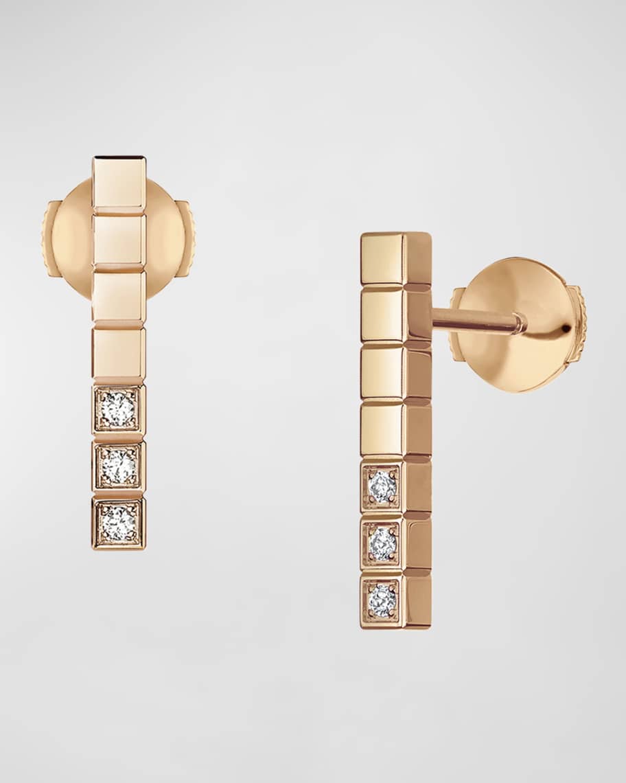 ICE CUBE PINK GOLD DIAMONDS EARRINGS