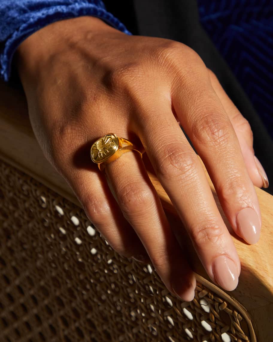 Image 2 of 5: 19K Gold 'Fat Bee' Ring with Split Shank