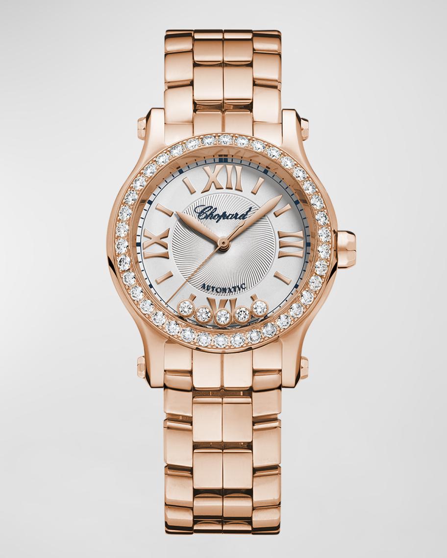 Chopard Happy Sport 18K Rose Gold Diamond Silver Dial Quartz Ladies Watch 278573-6017 Chopard Happy Sport Automatic 30mm Ladies Watch main image 4