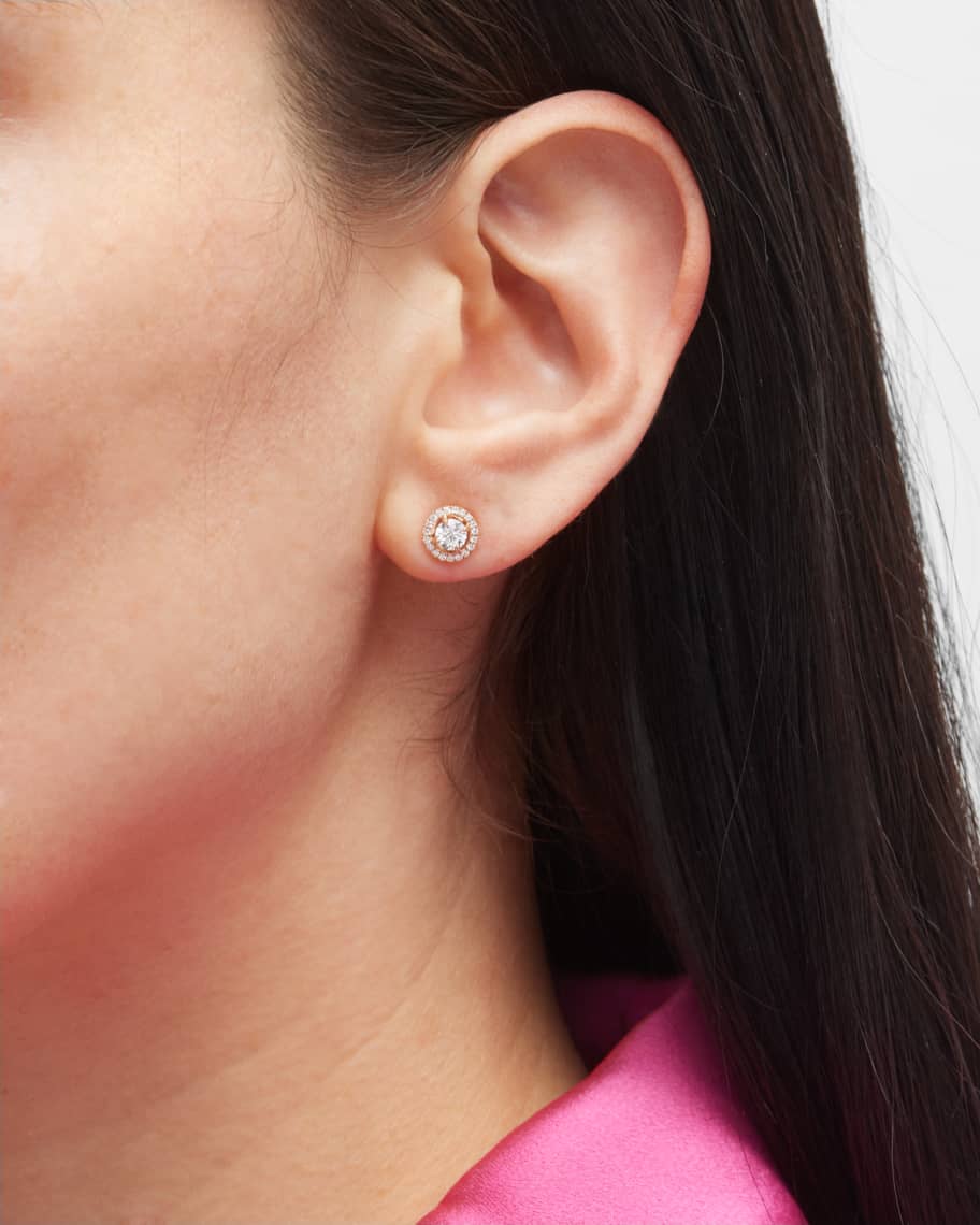 Image 2 of 5: Joy 18K Rose Gold Diamond Stud Earrings