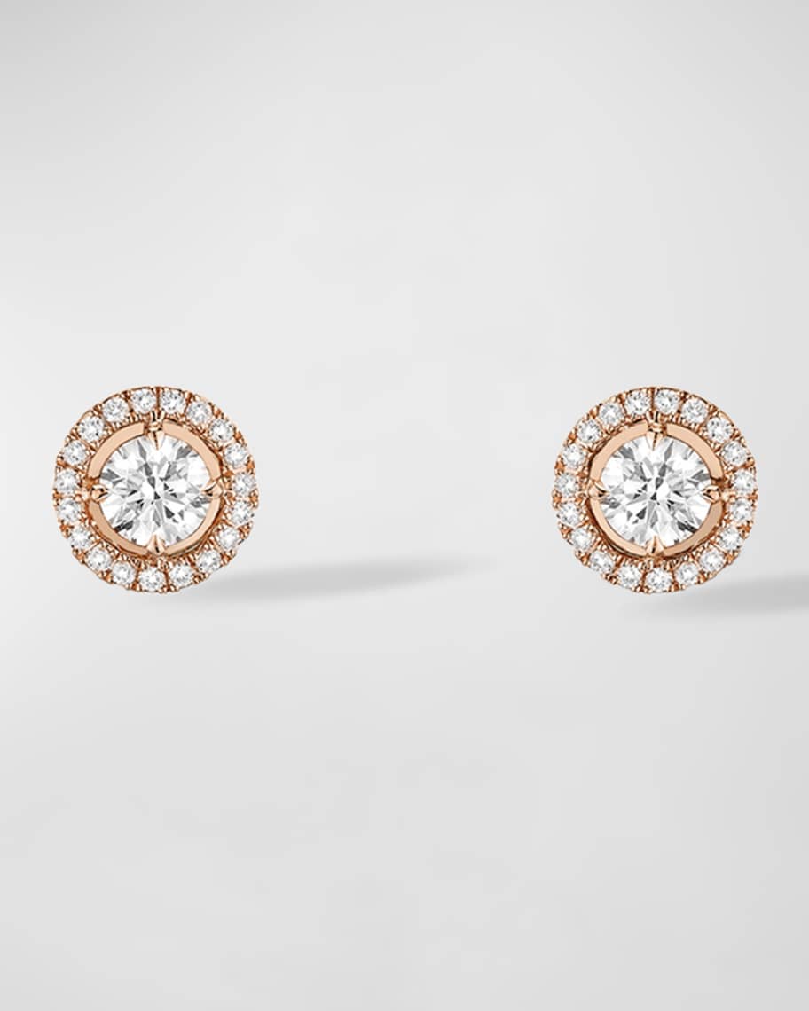 Image 1 of 5: Joy 18K Rose Gold Diamond Stud Earrings