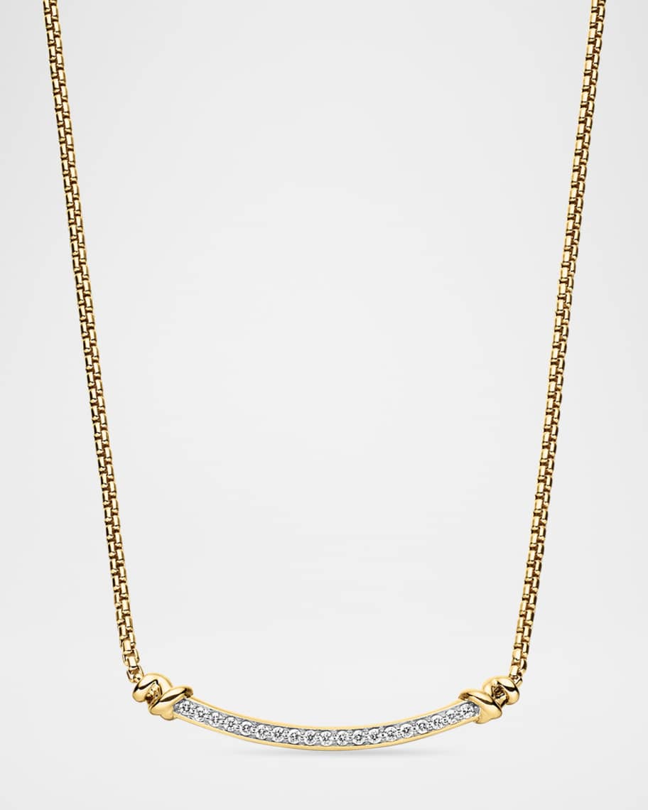 David Yurman Petite Helena Wrap Diamond Station Necklace in 18k Gold