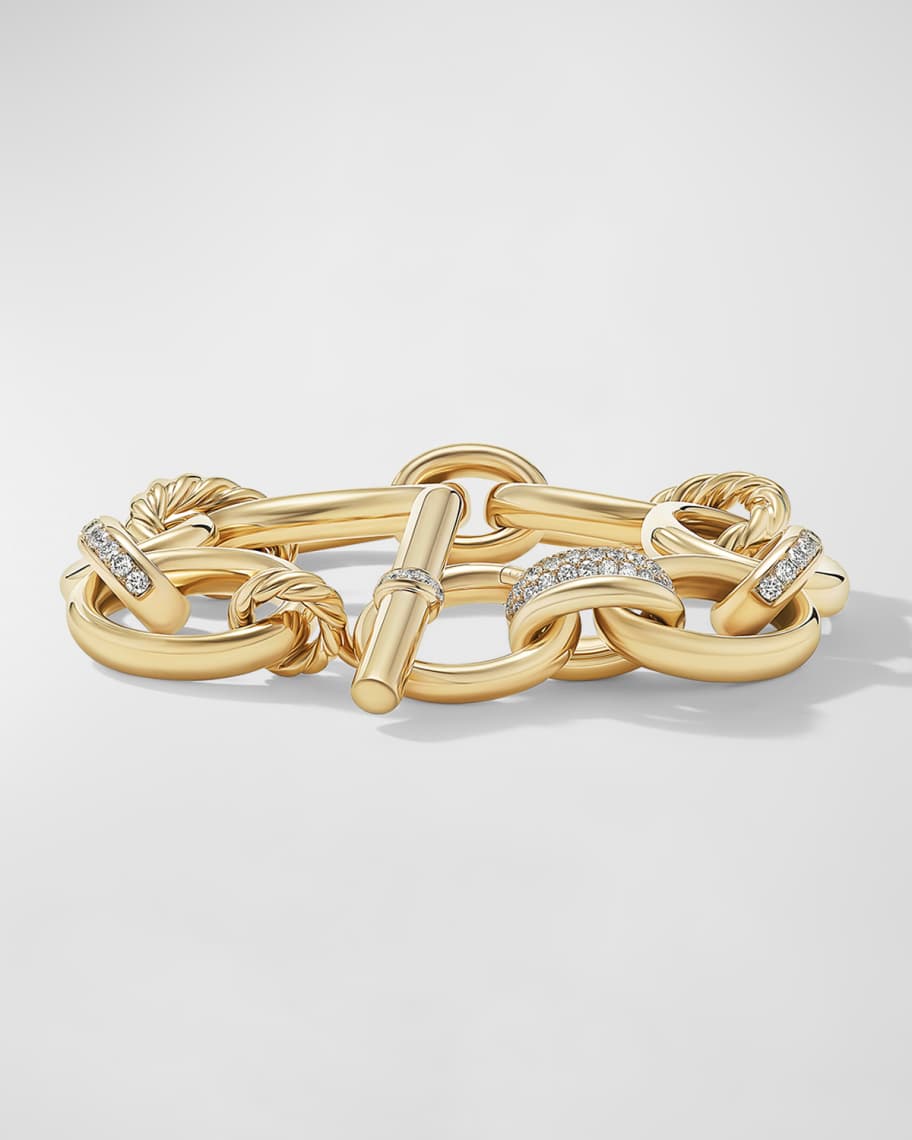 David Yurman DY Mercer Bracelet with Diamonds in 18K Gold, 25mm