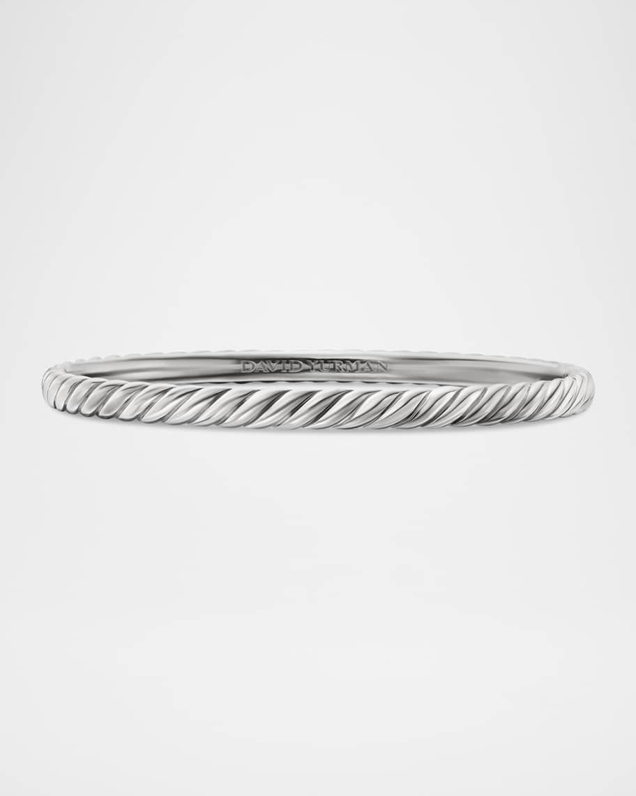 David Yurman Sculpted Cable Bracelet in 18K White Gold, 4.5mm