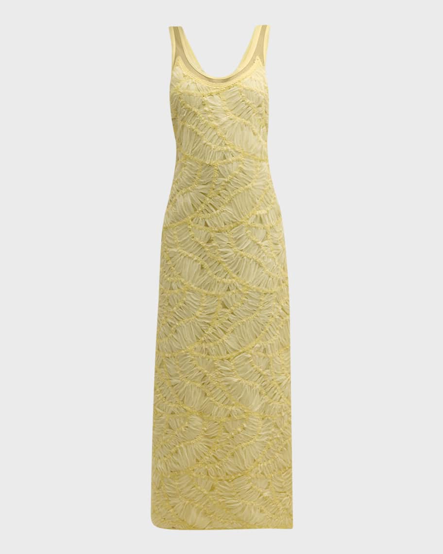 SIMKHAI Zakai Sleeveless Gauze & Mesh Maxi Dress