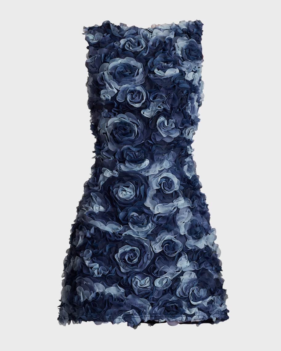 Tadashi Shoji Sleeveless Ruffle Floral Mini Dress Neiman Marcus