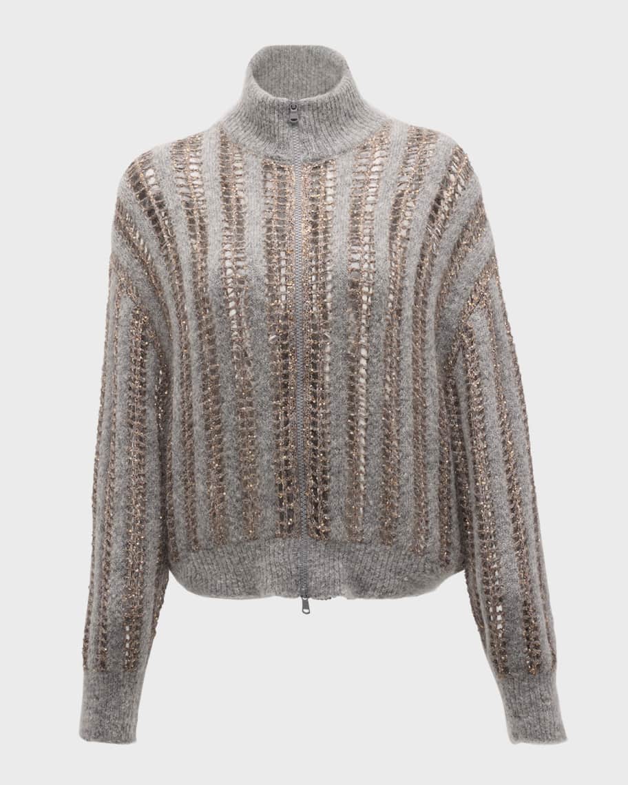 Ganni Pink Chunky Glitter Knit Cardigan | Jules B