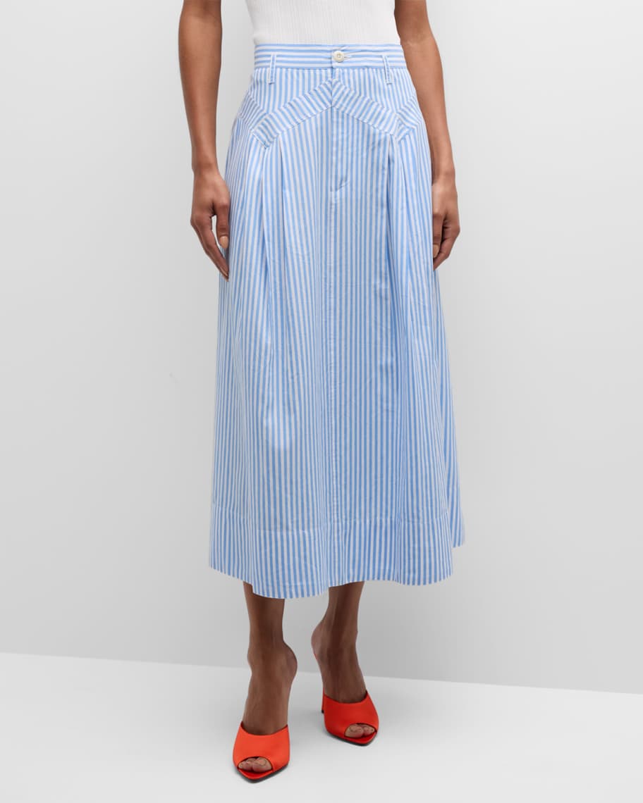 Image 2 of 6: The Field Striped Midi Skirt