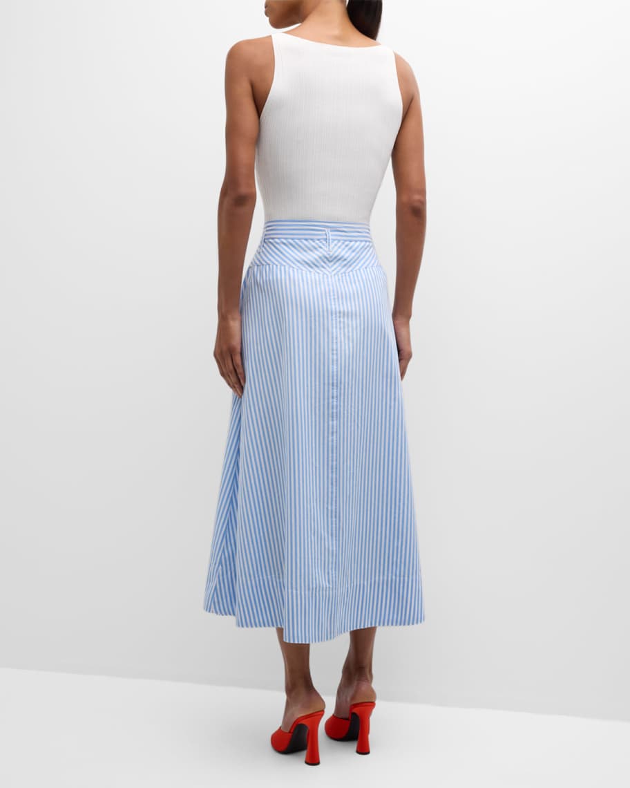 Image 3 of 6: The Field Striped Midi Skirt