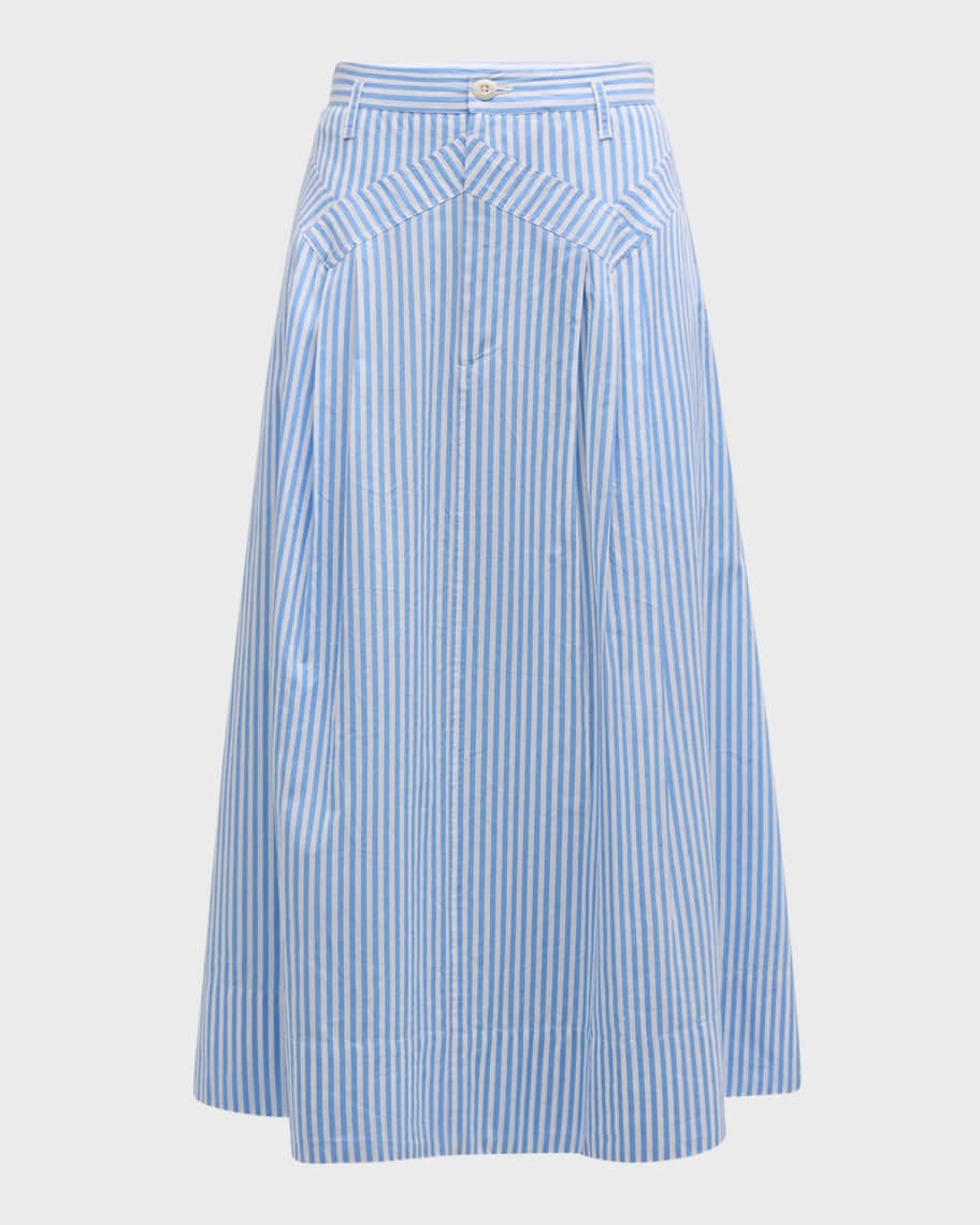 Image 1 of 6: The Field Striped Midi Skirt