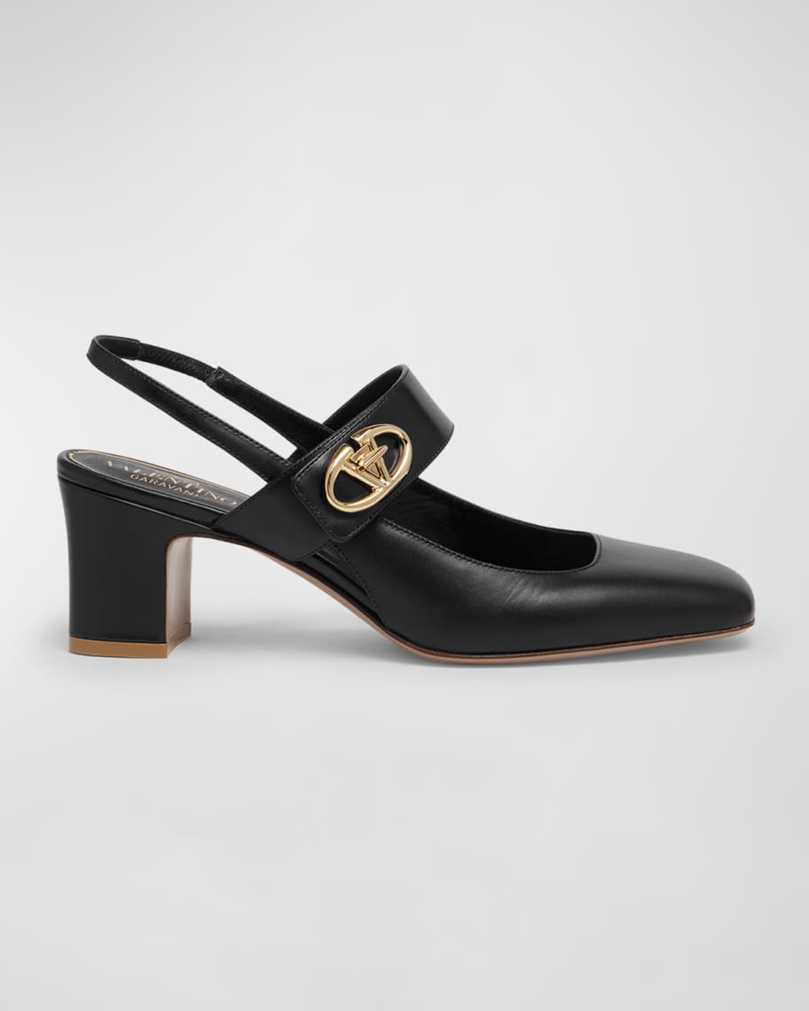 Valentino Garavani VLogo Medallion Slingback Pumps | Neiman