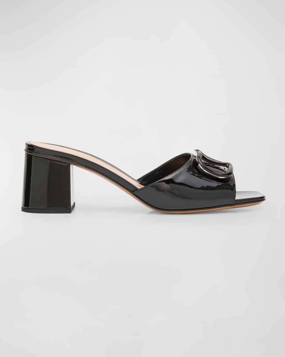 Valentino Garavani VLogo Leather Tonal Mule Sandals | Neiman