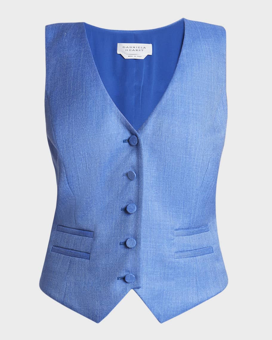 古*a様 Gabriele Colangelo ジレ ベスト トップス 紺 M Gabriela Hearst Coleridge Tailored Vest | Neiman Marcus