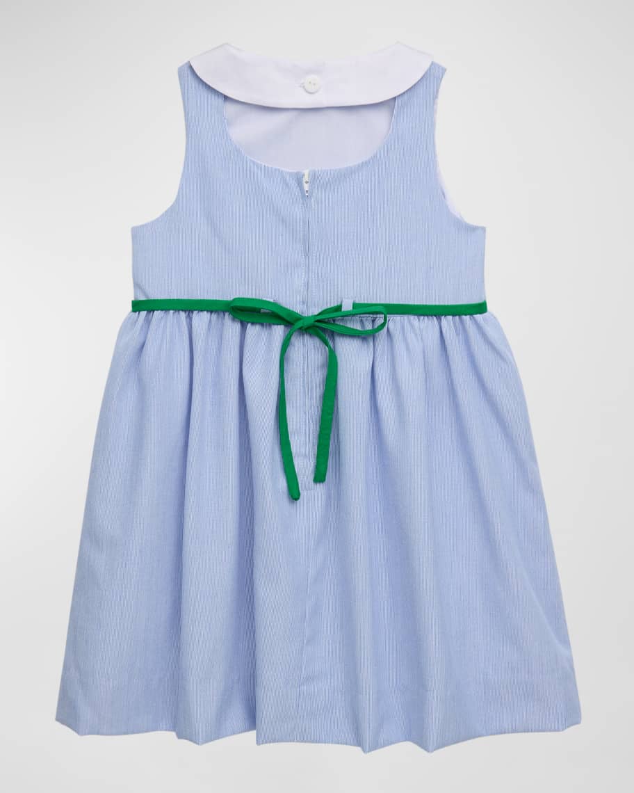 Image 2 of 4: Girl's Cord Dress with Flower Appliques, Size 2-6