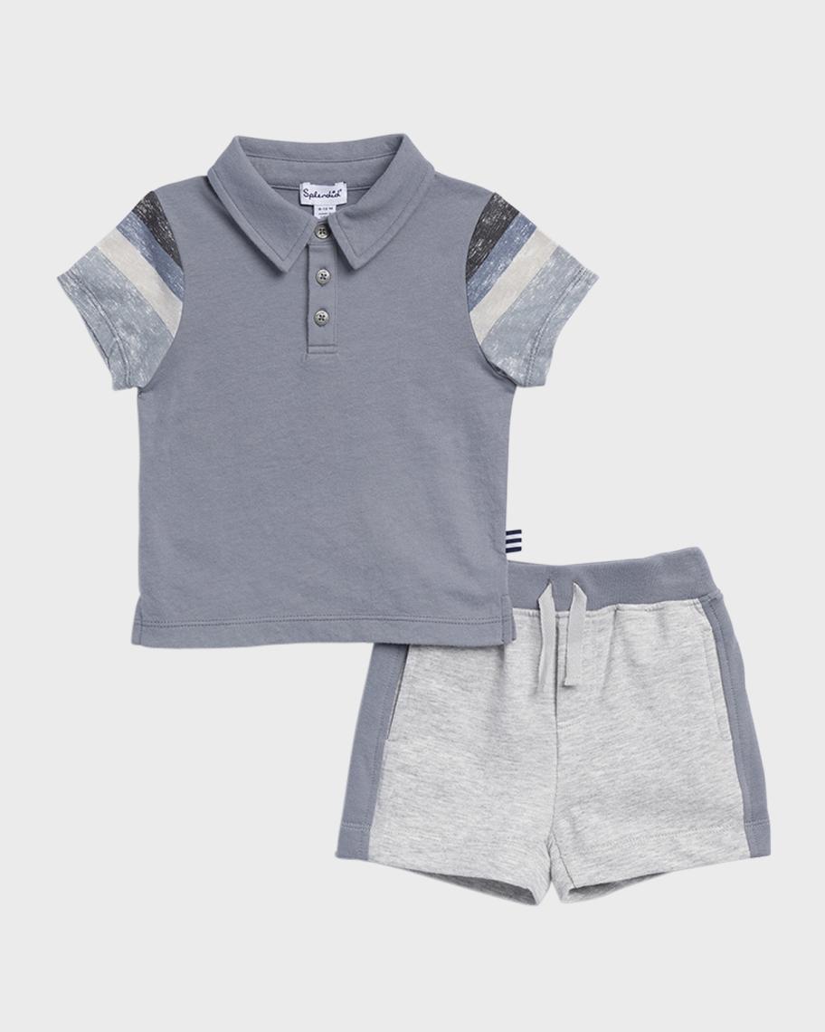 Splendid Boy's Stormy Stripe Shorts Set, Size 3M-24M | Neiman Marcus