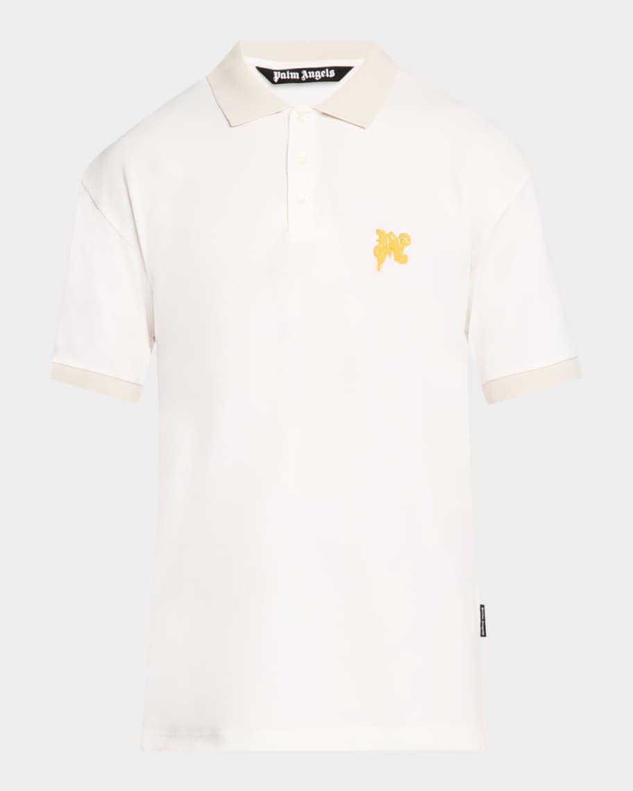 Palm Angels Men's Angel Portrait Logo Polo Shirt | Neiman Marcus