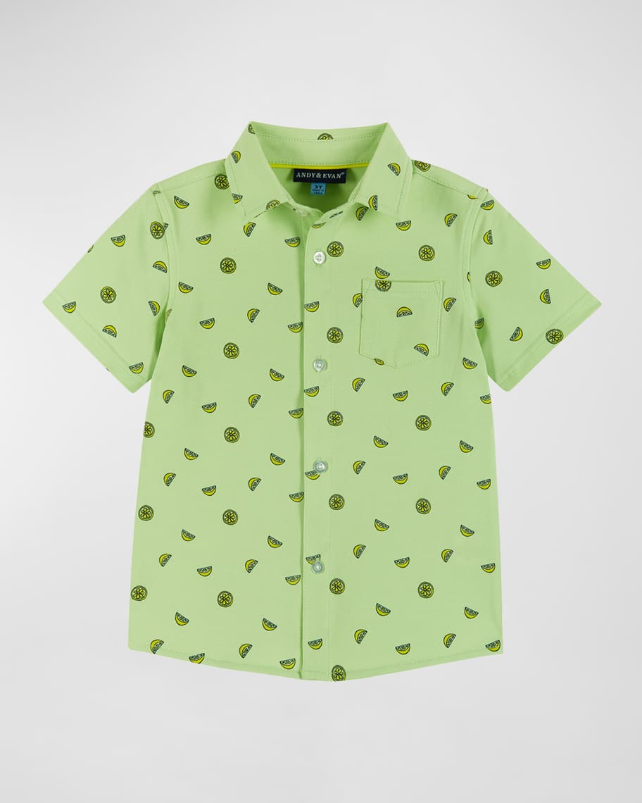 Andy & Evan Boy's Printed Button Down Shirt, Size 2T-8 Andy & Evan Boy's Printed Button Down Shirt, Size 2T-8