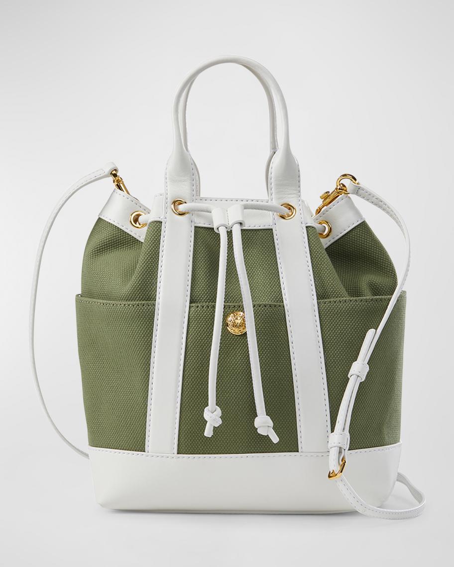Veronica Beard Goody Drawstring Canvas Crossbody Bag | Neiman Marcus