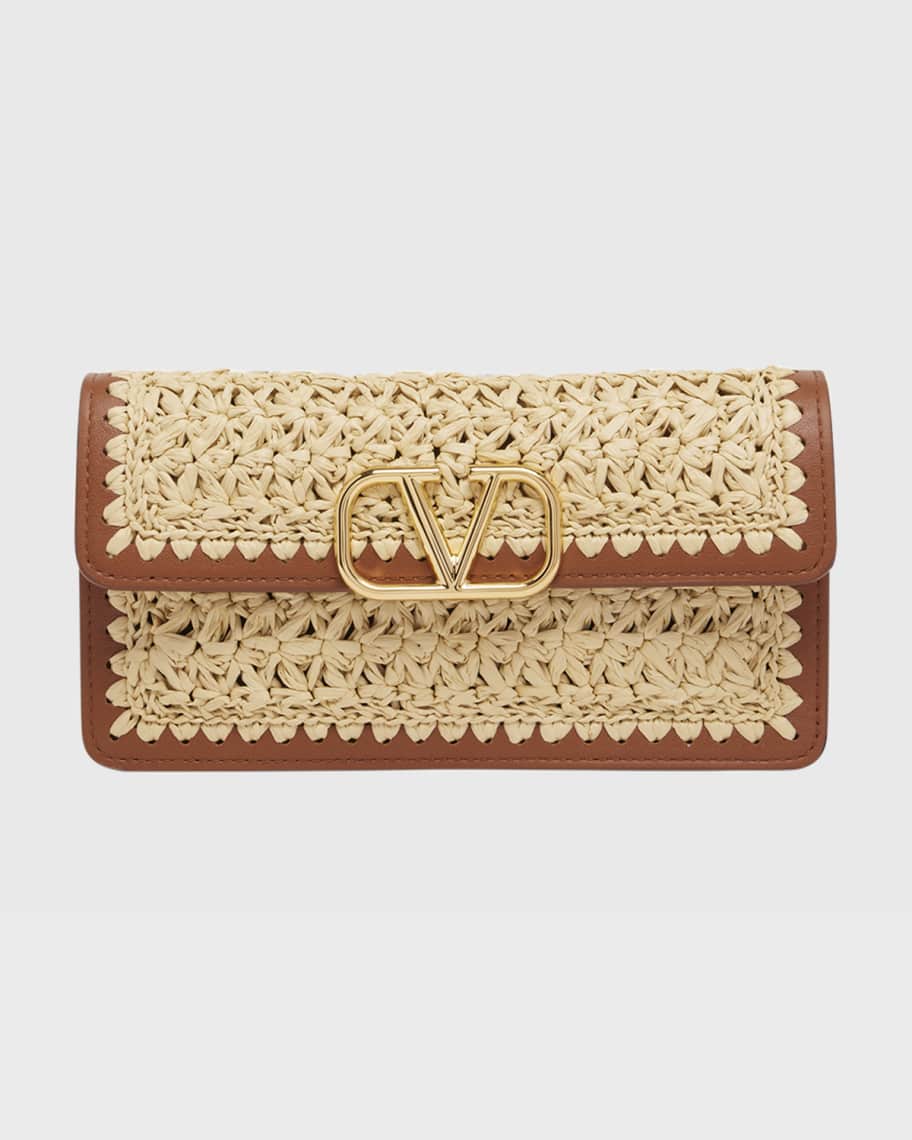 Image 1 of 1: VLOGO Crochet Raffia Wallet with Chain
