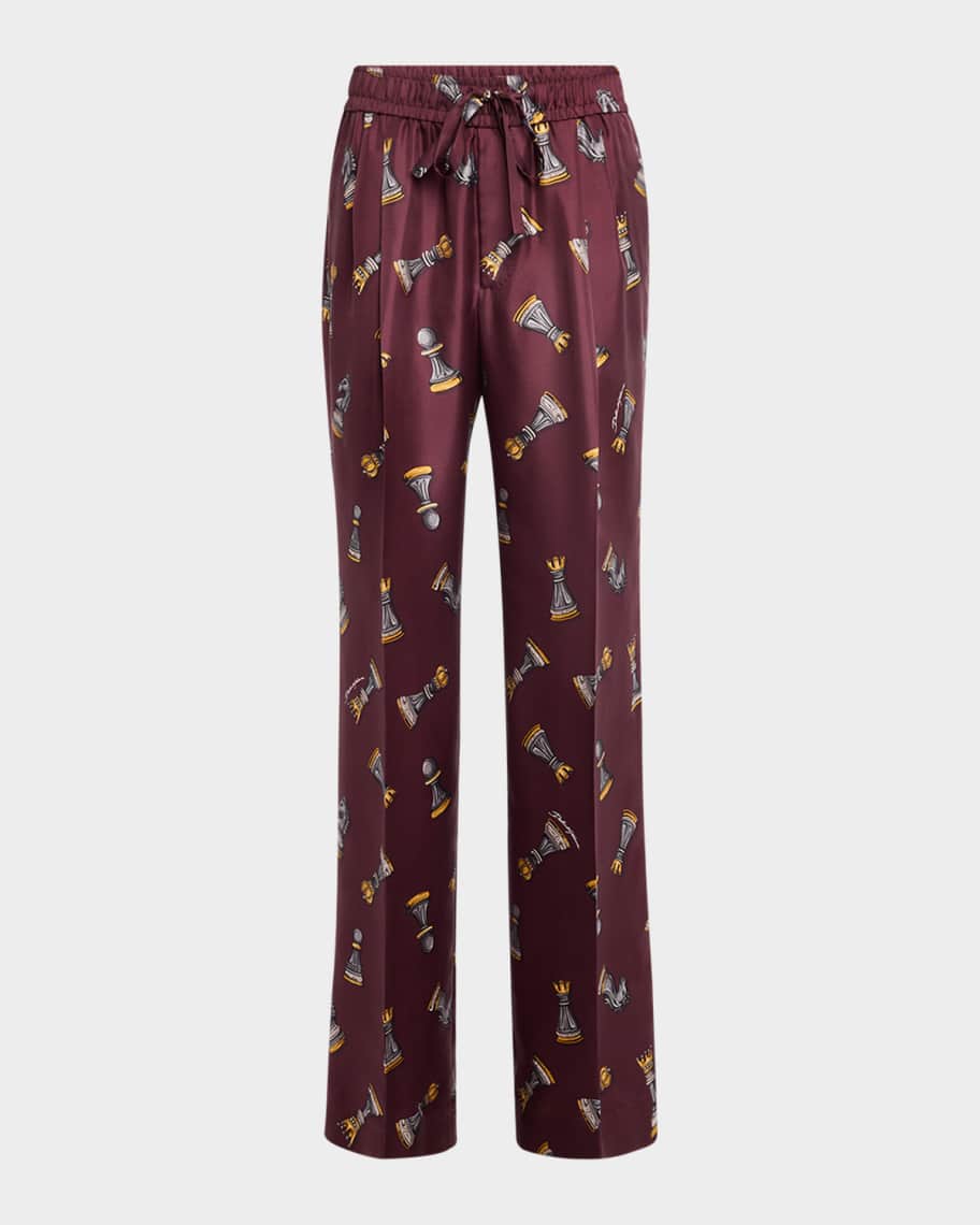 Dolce&Gabbana Men's Printed Satin Drawstring Pants | Neiman
