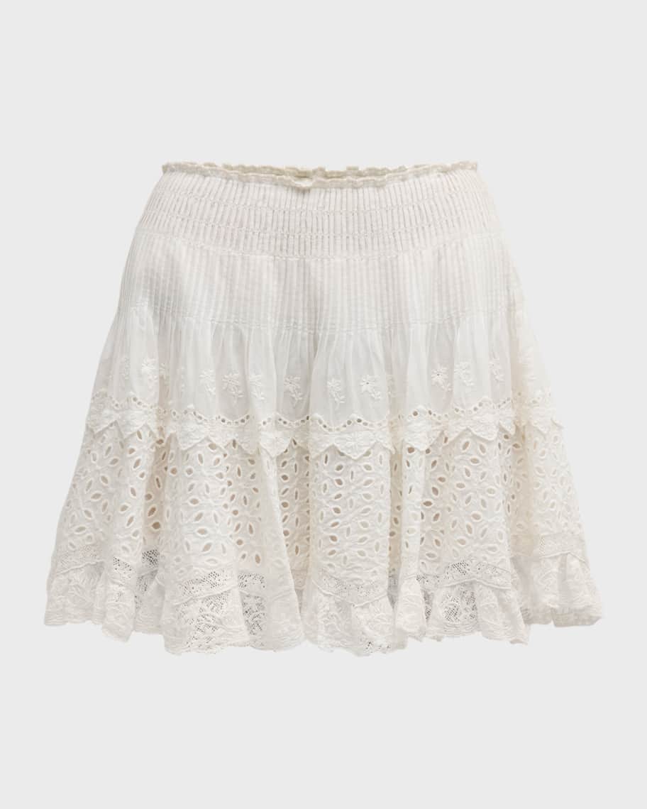 Embroidered Mini Skirt With Inner Shorts
