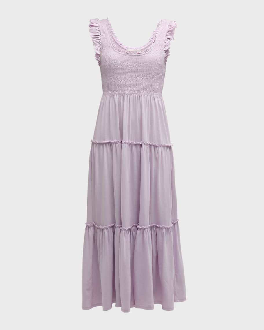 flowy dress postpartum Princess Cotton Midi Dress with Nursing Zippers in Sweet Wildflowers XS (US0/2) main image 0