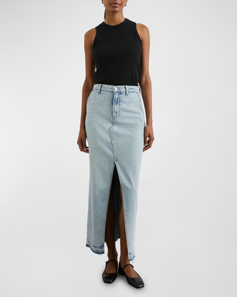 Image 3 of 4: Manhattan Denim Maxi Skirt