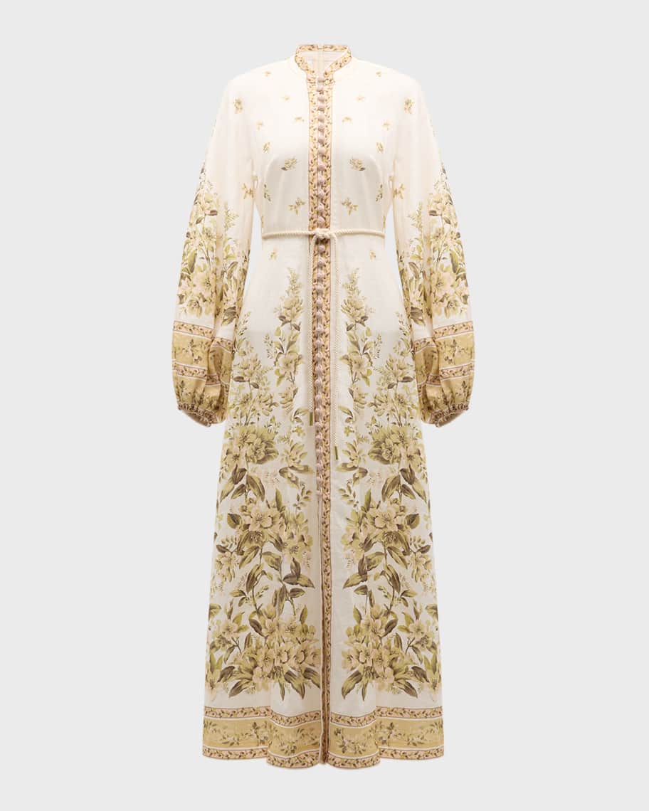 Zimmermann Golden Buttoned Midi Dress | Neiman Marcus