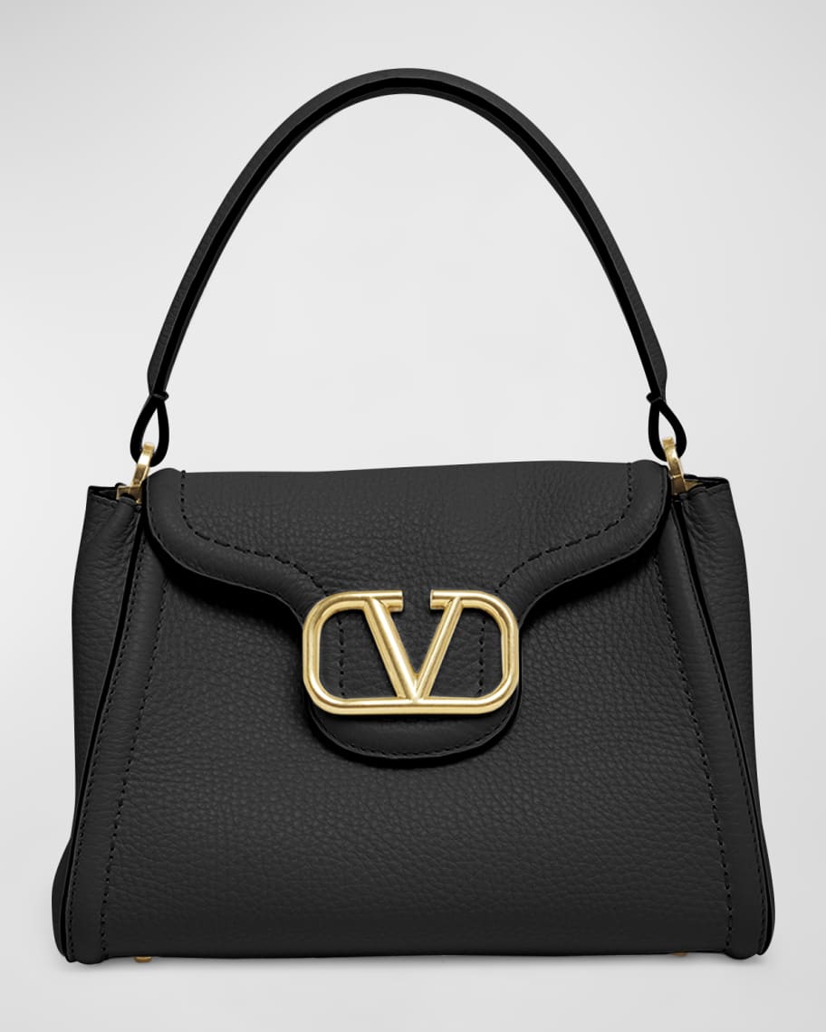 Valentino Garavani Women Camel Leather Alltime Shoulder Bag