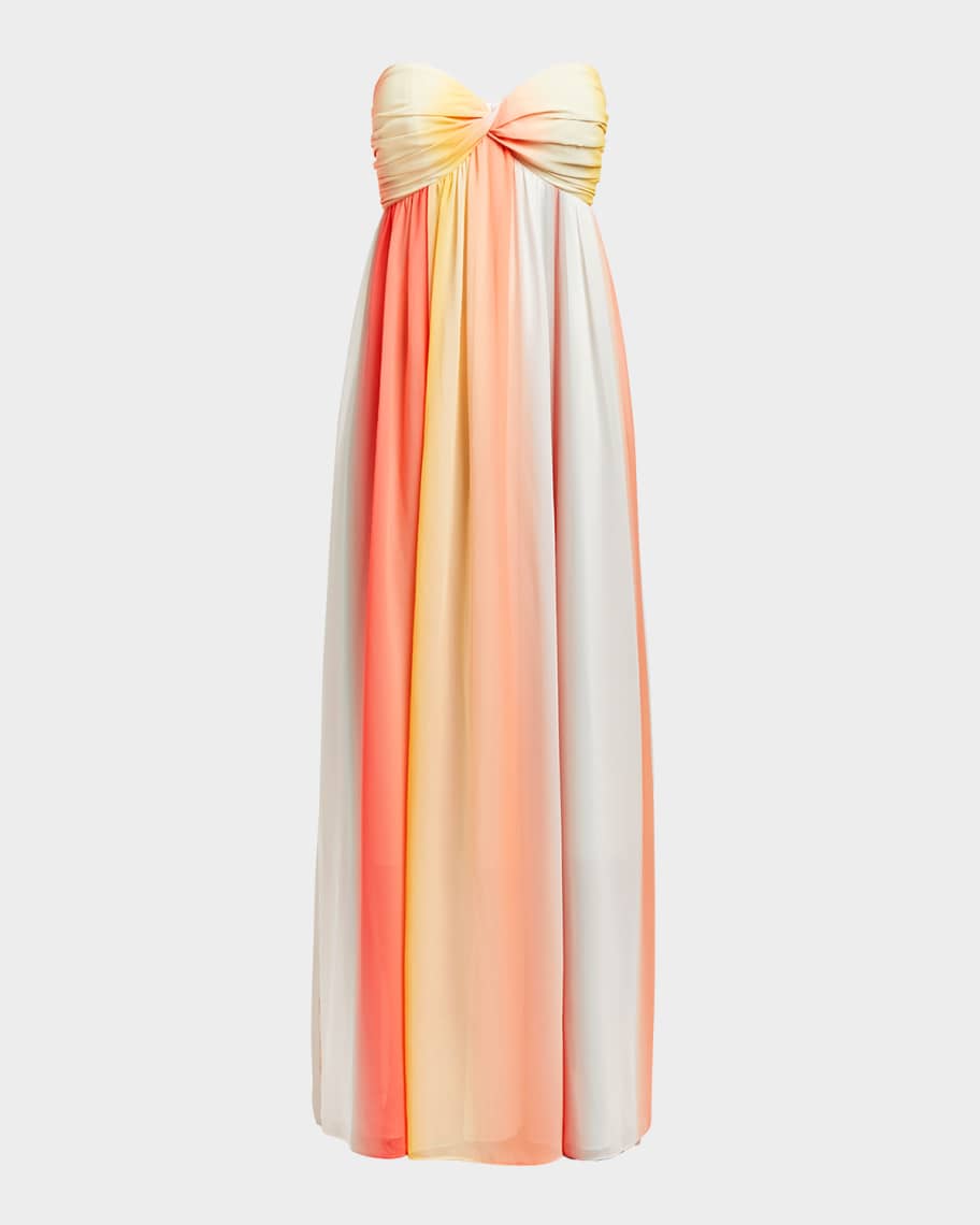 Mestiza New York Margarita Strapless Ombre Chiffon Cape & Gown