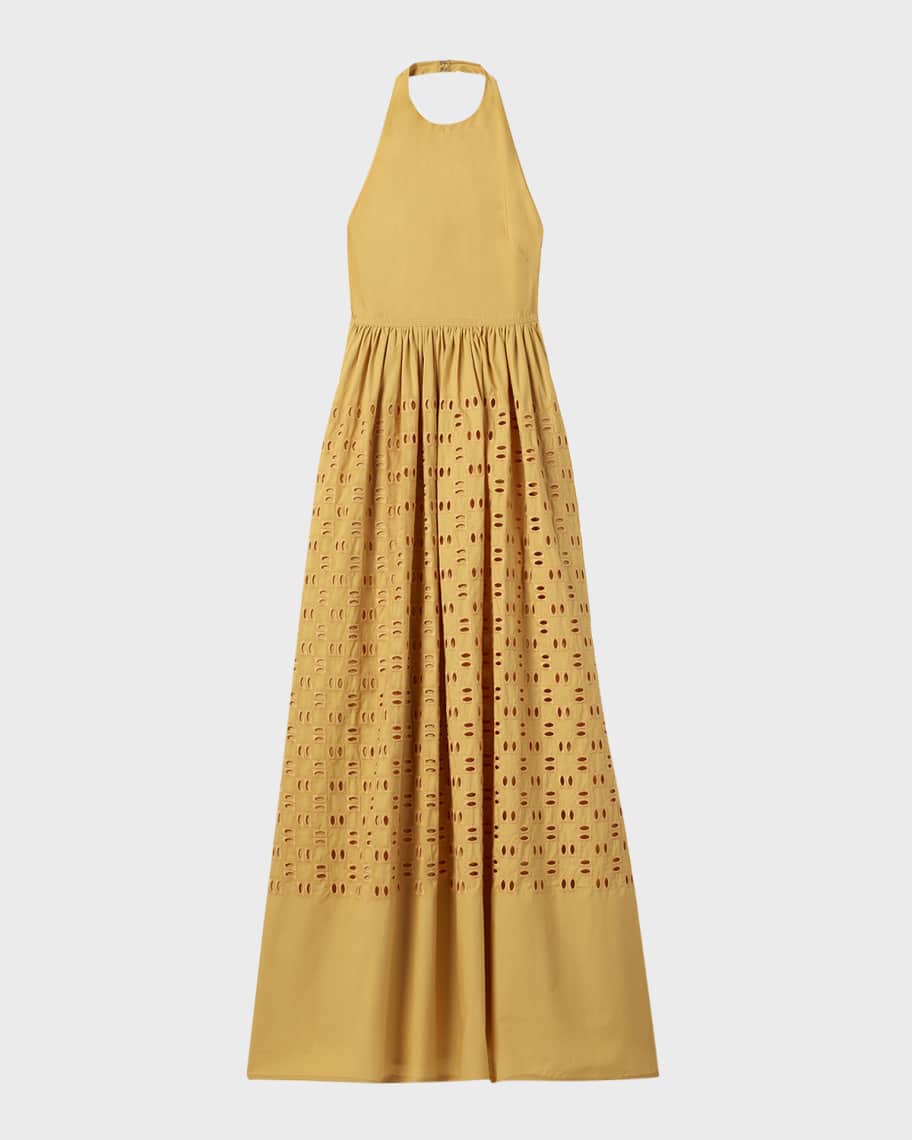 A.L.C. Blair Eyelet Halter Maxi Dress