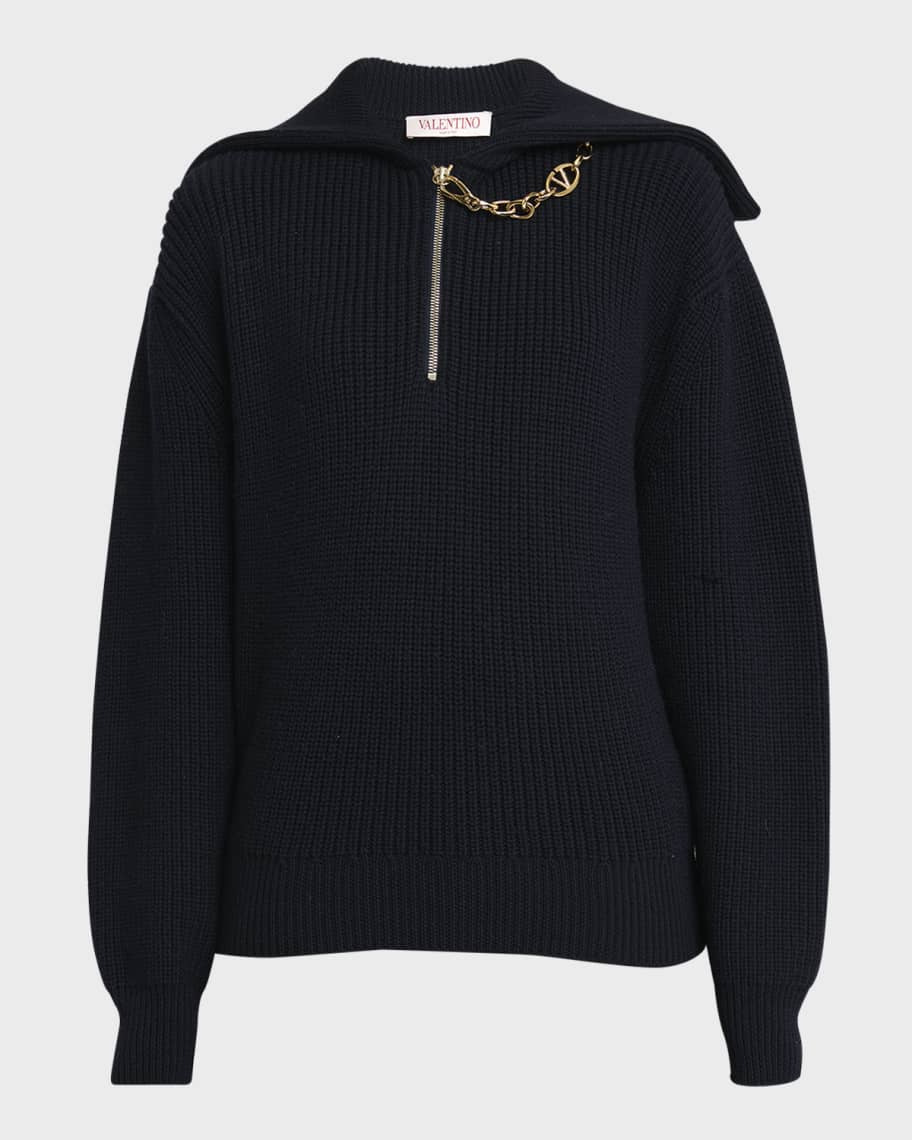 【関税込み】VALENTINO GARAVANI VALENTINO SWEATERS Valentino Garavani Men's V Jacquard Wool Sweater | Neiman Marcus