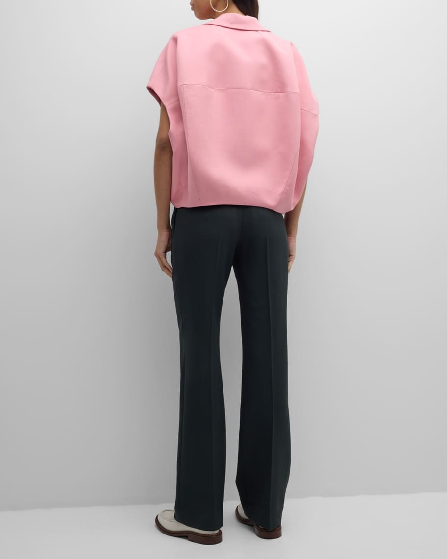 Image 3 of 6: Stitched Short-Sleeve Round Jacket