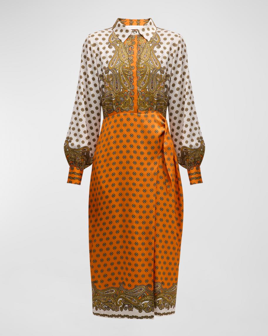 Tahari
                                                                         Print Midi Shirtdress
