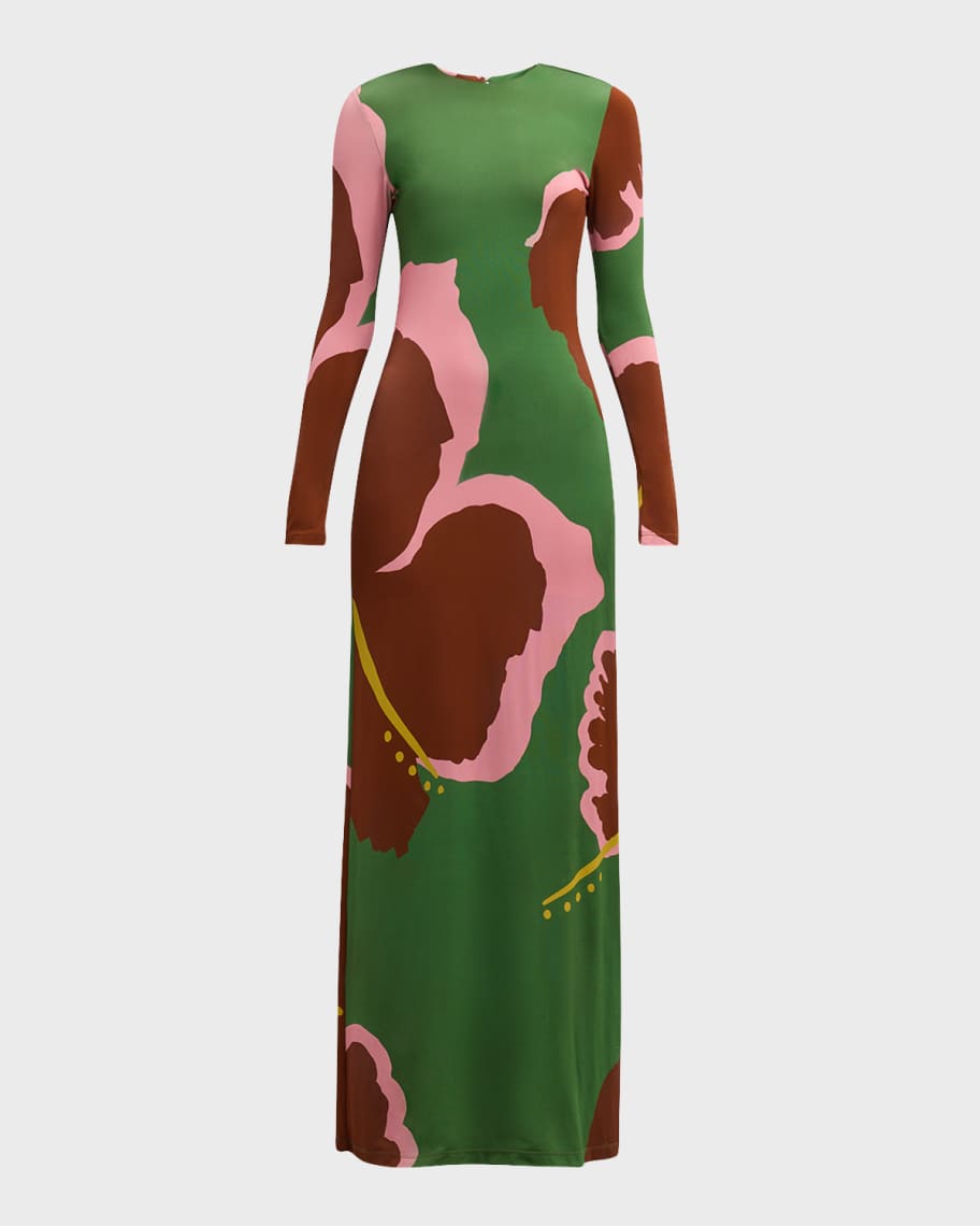 Image 1 of 6: Spirit Of The West Long-Sleeve Backless Maxi Dress