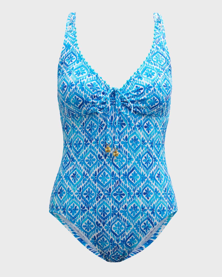 Tommy Bahama Island Cays Shell Cove Tie One Piece Swimsuit - Indigo Tide main image 0