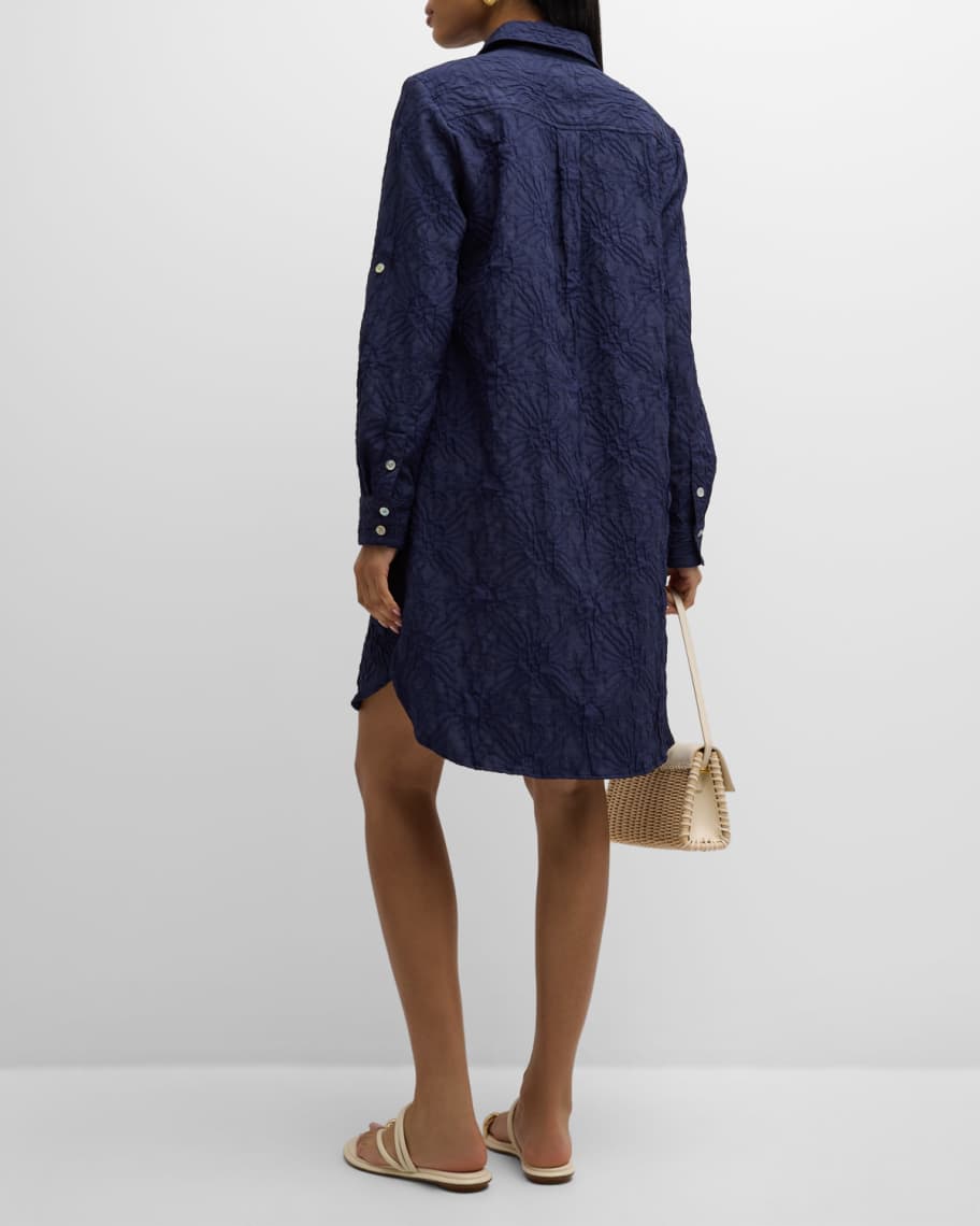 Image 3 of 6: Alex Textured Jacquard Midi Shirtdress