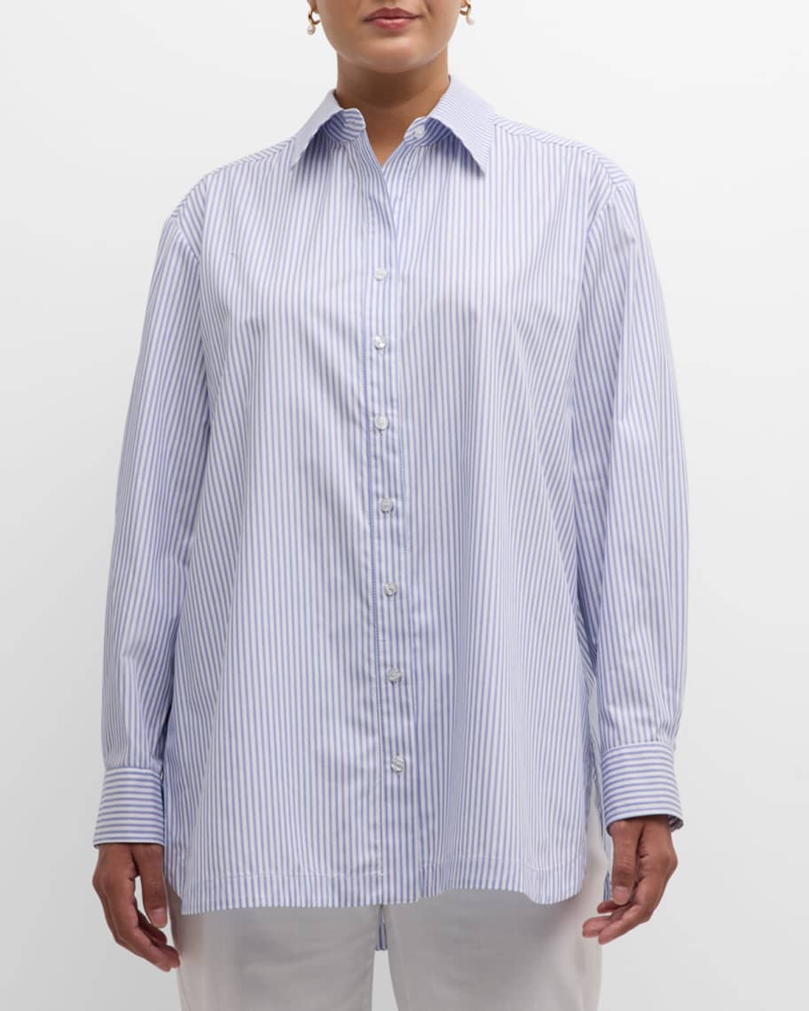 Image 2 of 6: Plus Size Sylvie Striped Tie-Back Shirt