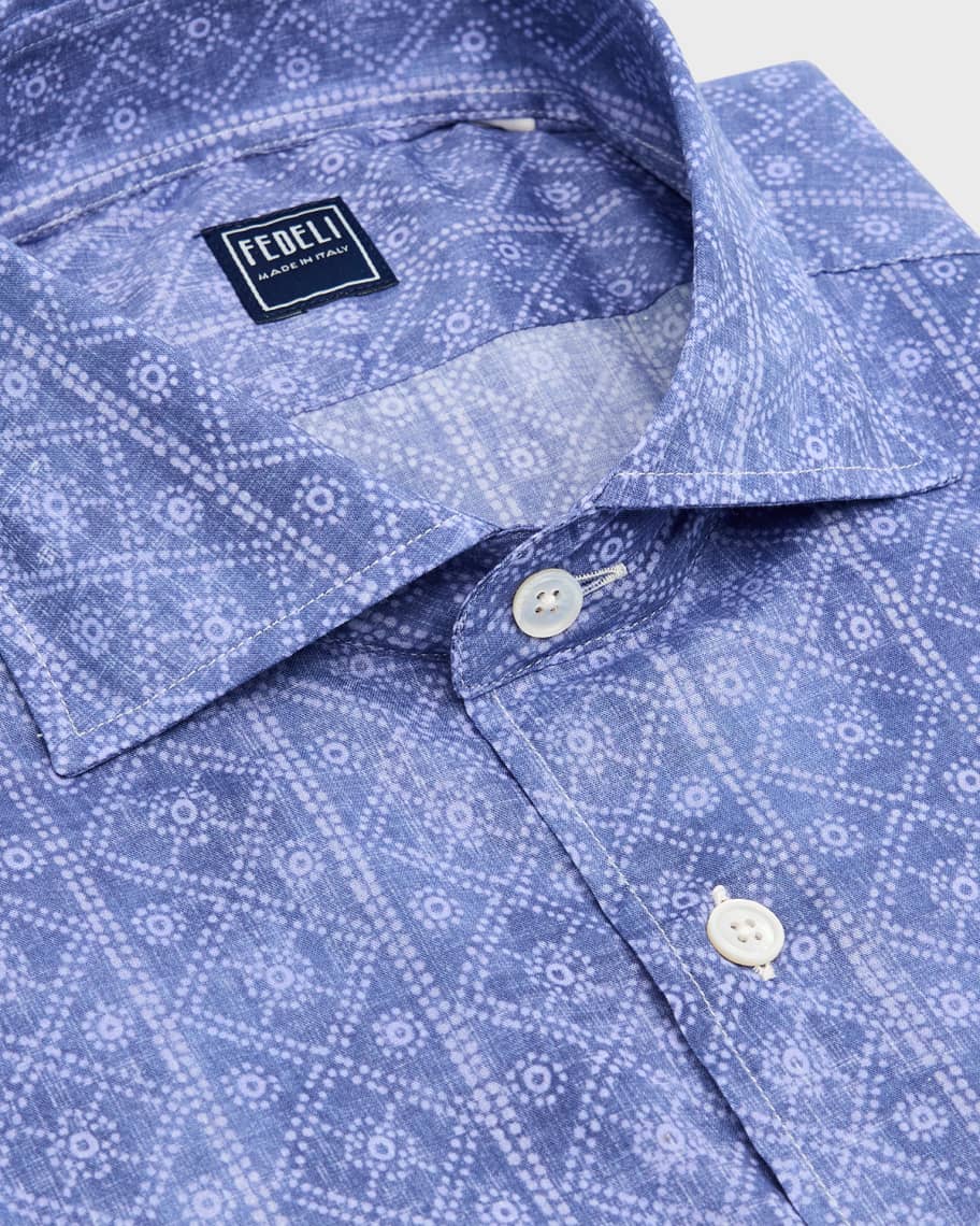 Image 2 of 2: Men's Sean Geometric Floral Dress Shirt