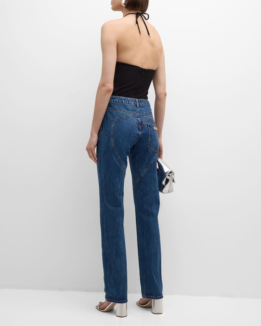 Image 3 of 6: Jumbo Crystal Straight Leg Jeans