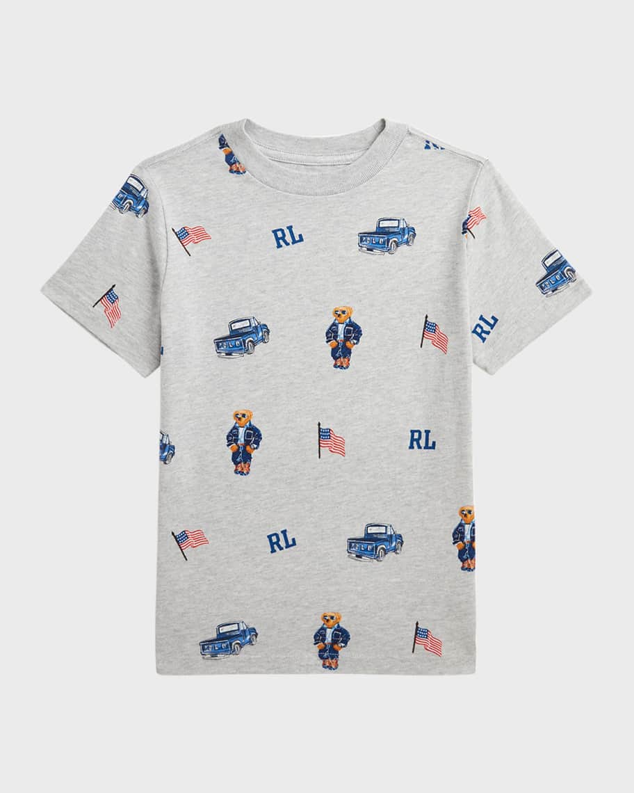Image 1 of 2: Boy's Americana Short-Sleeve Cotton Jersey T-Shirt, Size 2-7