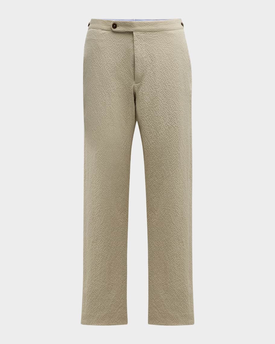 Sid Mashburn Men's Seersucker Side-Tab Sport Trousers | Neiman Marcus