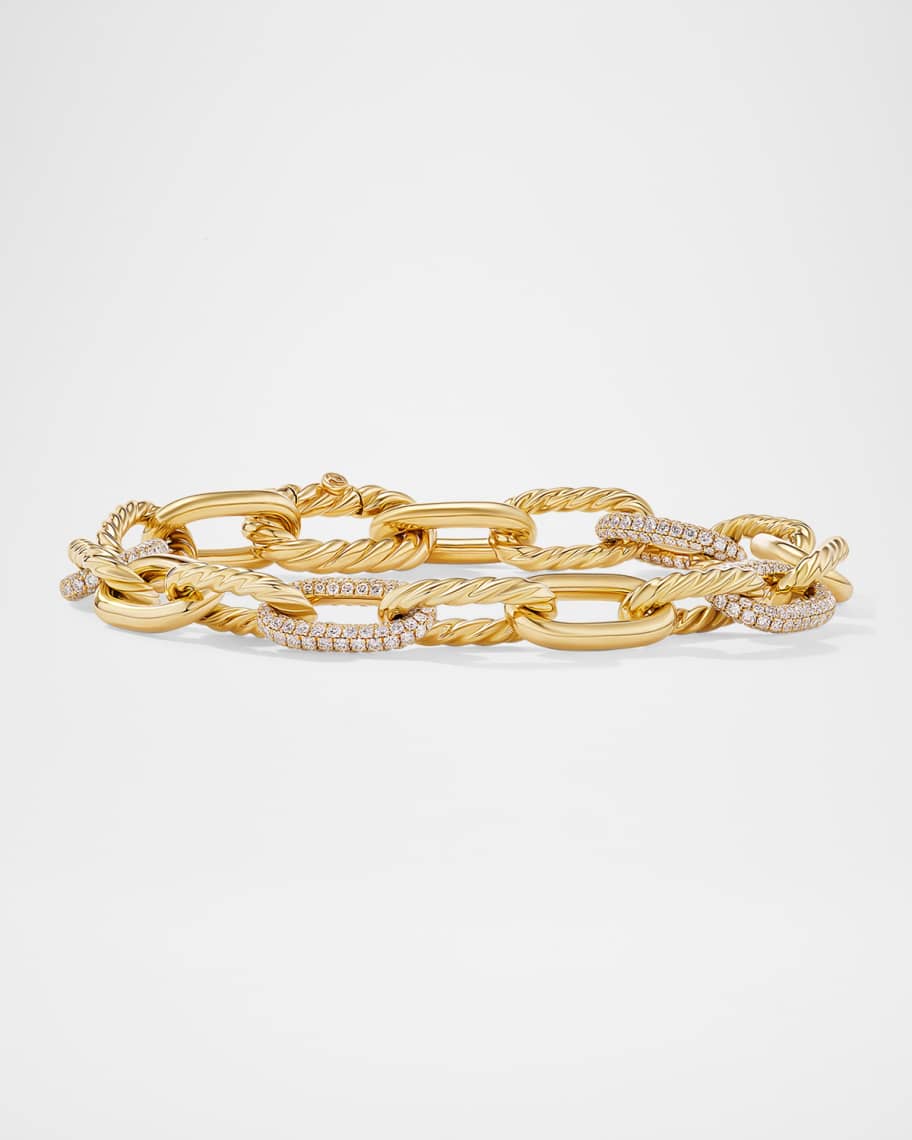 David Yurman Madison Chain Bracelet with Diamonds in 18K Gold, 8.5mm