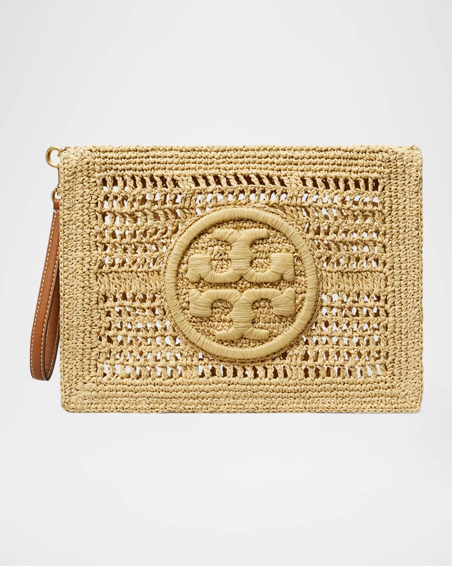 Tory Burch Ella Crochet Pouch Wristlet | Neiman Marcus
