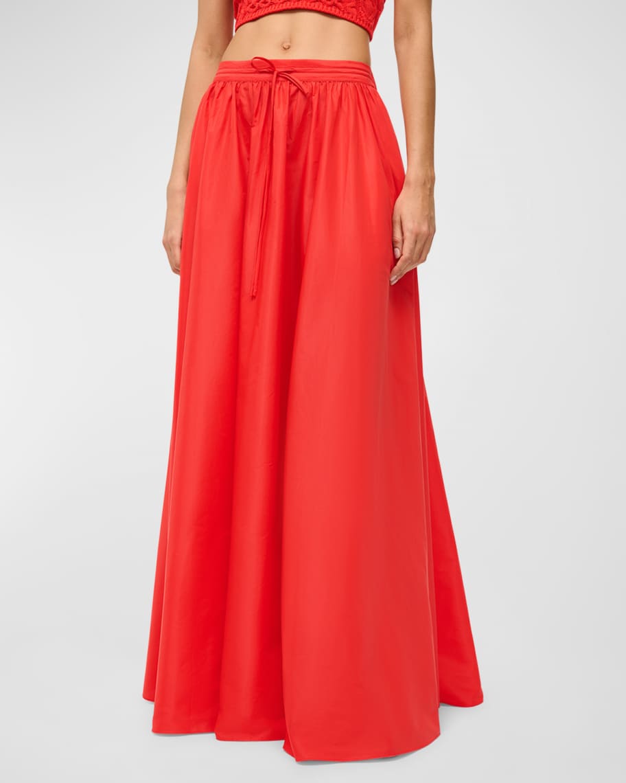 STAUD Eden Drawstring Maxi Skirt