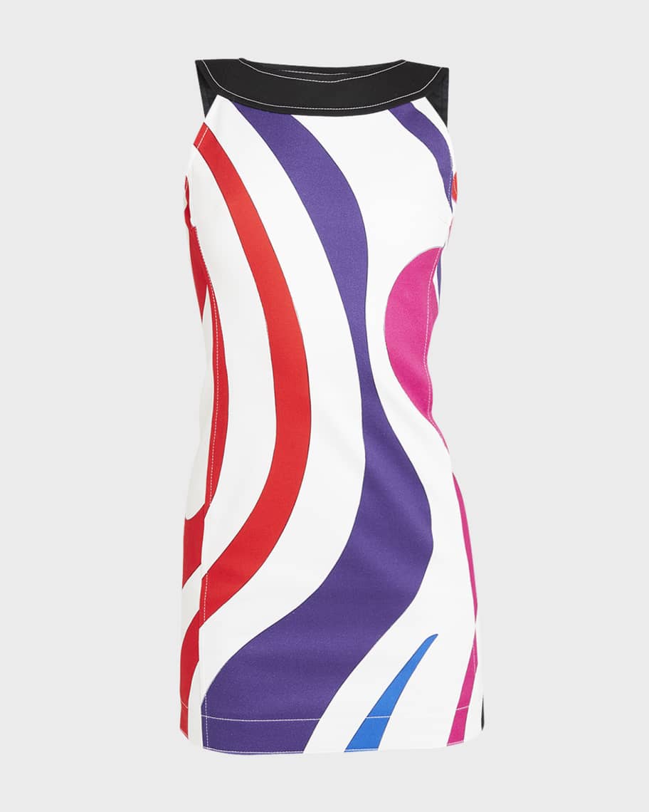 Pucci Swirl-Print Sleeveless Backless Mini Dress | Neiman Marcus