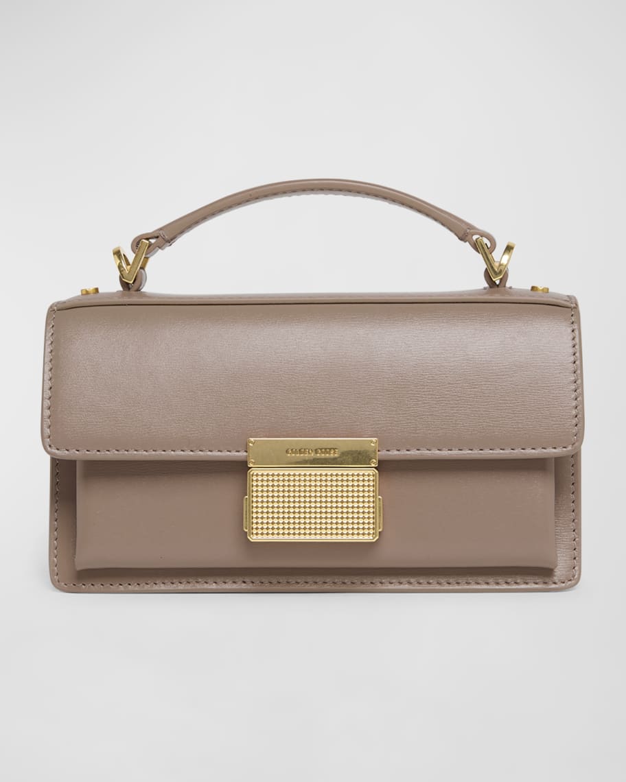 【関税&送料込】Golden  Deluxe Brand Venezia Handbag Small Venezia Bag in black distressed leather with gold details