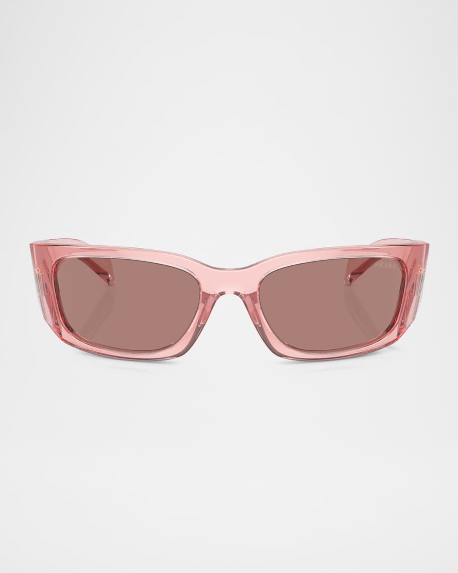 Prada Logo Propionate & Plastic Wrap Sunglasses | Neiman Marcus