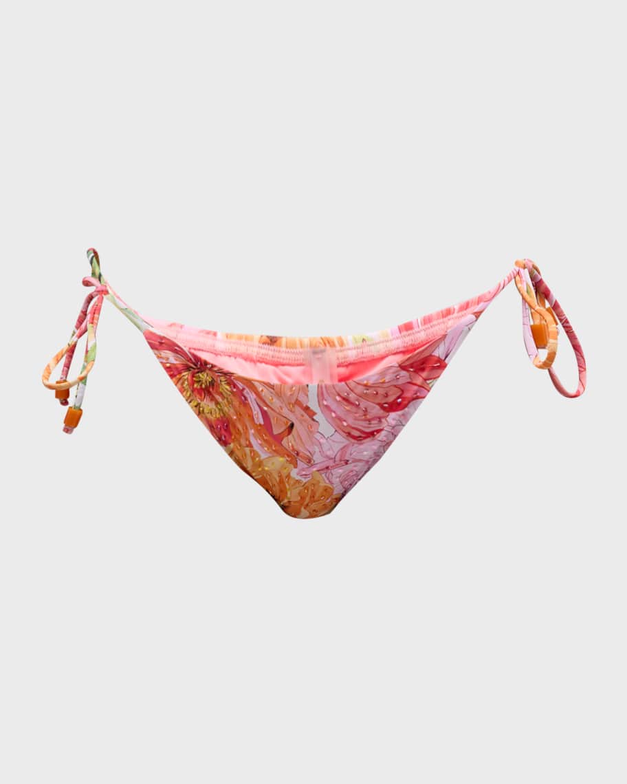 PQ Swim Floral Embroidered Bikini Bottoms Neiman Marcus