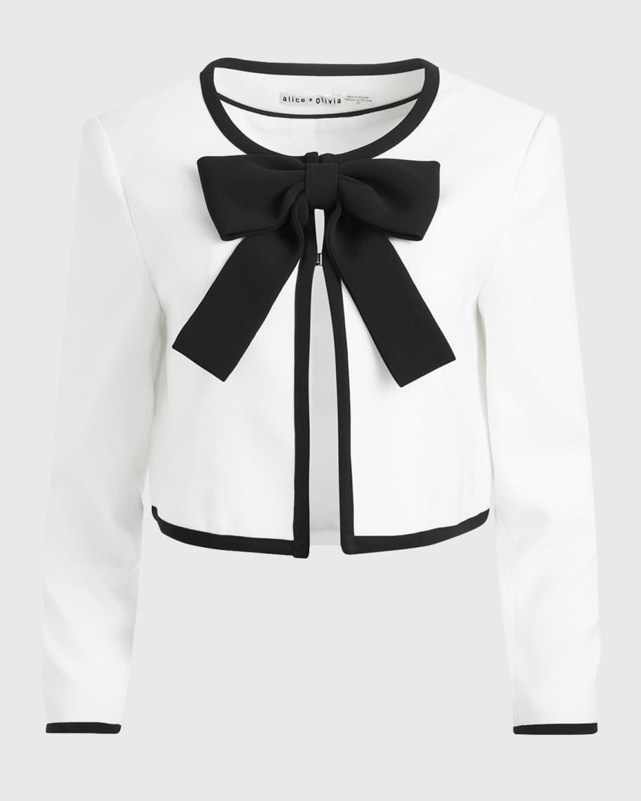 Image 1 of 4: Kidman Bow Fitted Cropped Jacket